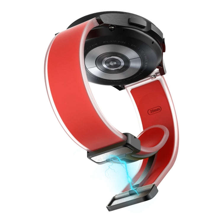 For Samsung Galaxy Watch6 / 5 / 4 Translucent Magnetic Black Buckle Silicone Watch Band(Red)