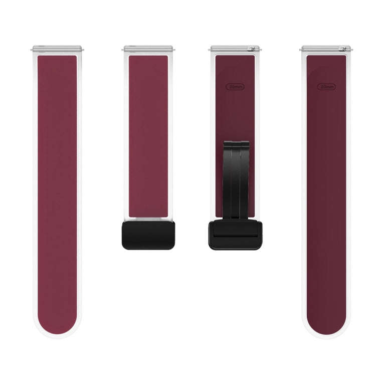 For Samsung Galaxy Watch6 / 5 / 4 Translucent Magnetic Black Buckle Silicone Watch Band(Wine Red)