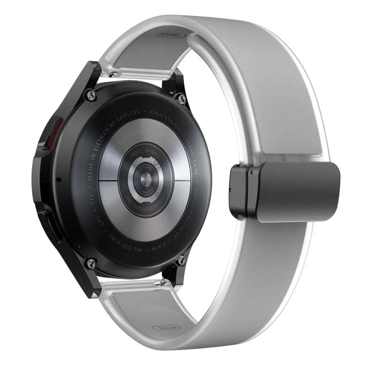For Samsung Galaxy Watch6 / 5 / 4 Translucent Magnetic Black Buckle Silicone Watch Band(Light Grey)