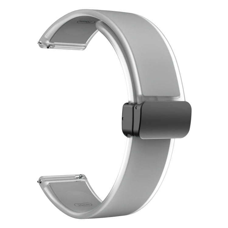 For Samsung Galaxy Watch6 / 5 / 4 Translucent Magnetic Black Buckle Silicone Watch Band(Light Grey)