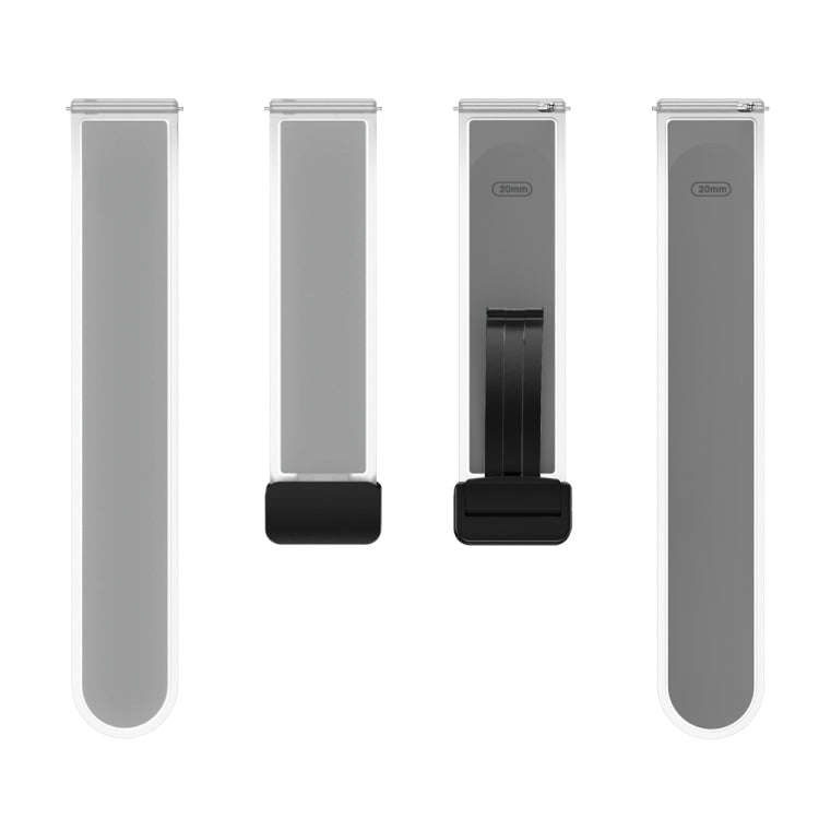 For Samsung Galaxy Watch6 / 5 / 4 Translucent Magnetic Black Buckle Silicone Watch Band(Light Grey)