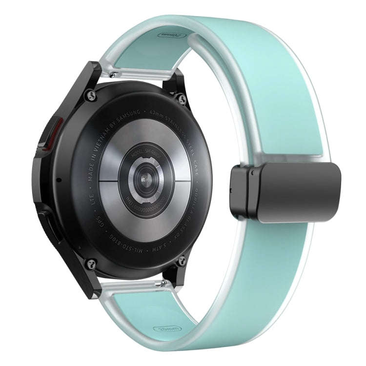 For Samsung Galaxy Watch6 / 5 / 4 Translucent Magnetic Black Buckle Silicone Watch Band(Light Green)