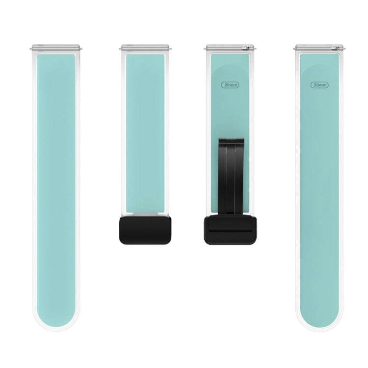 For Samsung Galaxy Watch6 / 5 / 4 Translucent Magnetic Black Buckle Silicone Watch Band(Light Green)
