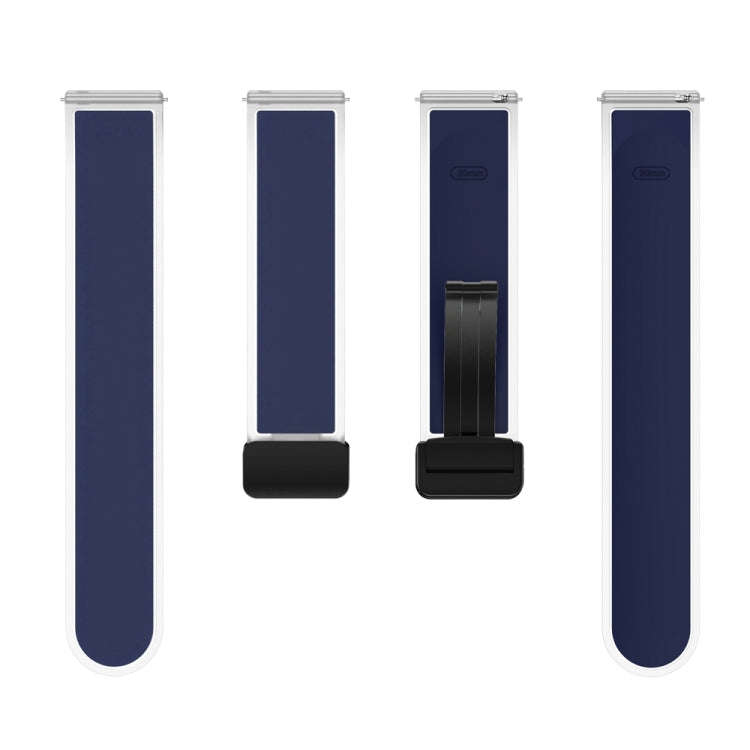 For Samsung Galaxy Watch6 / 5 / 4 Translucent Magnetic Black Buckle Silicone Watch Band(Dark Blue)
