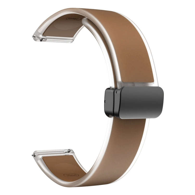For Samsung Galaxy Watch6 / 5 / 4 Translucent Magnetic Black Buckle Silicone Watch Band(Dark Brown)
