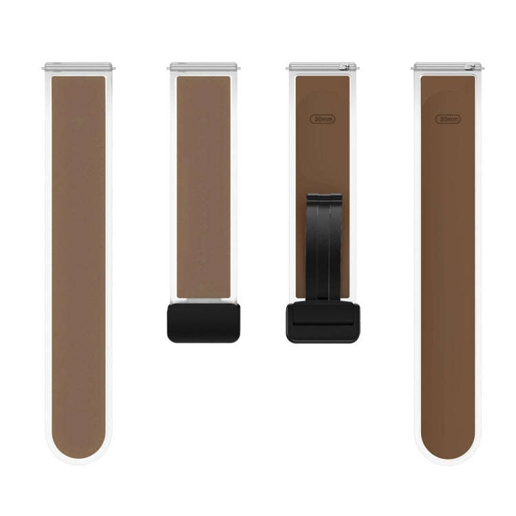 For Samsung Galaxy Watch6 / 5 / 4 Translucent Magnetic Black Buckle Silicone Watch Band(Dark Brown)