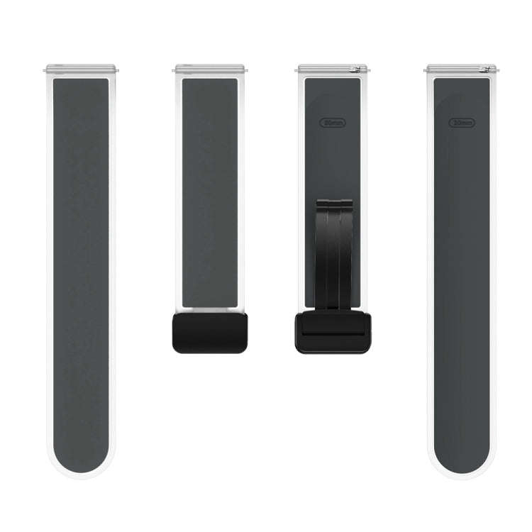 For Samsung Galaxy Watch6 / 5 / 4 Translucent Magnetic Black Buckle Silicone Watch Band(Space Grey)