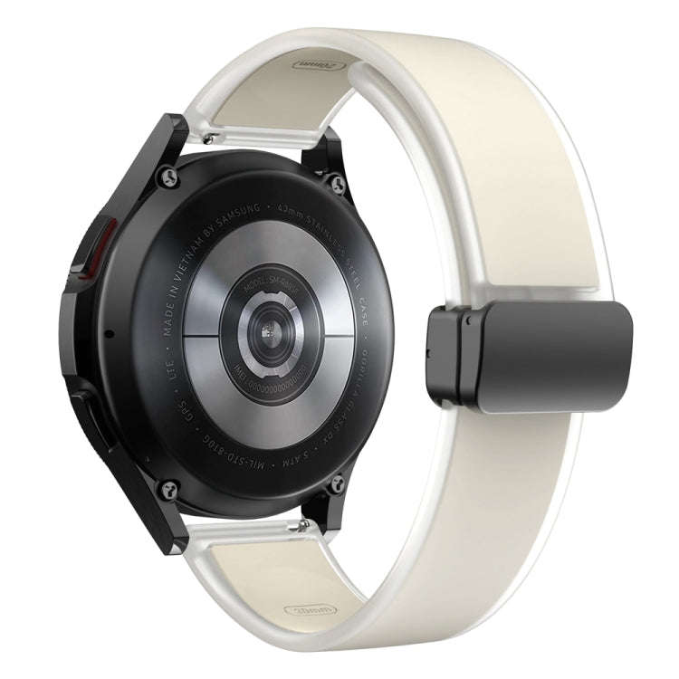 For Samsung Galaxy Watch6 / 5 / 4 Translucent Magnetic Black Buckle Silicone Watch Band(Starlight...
