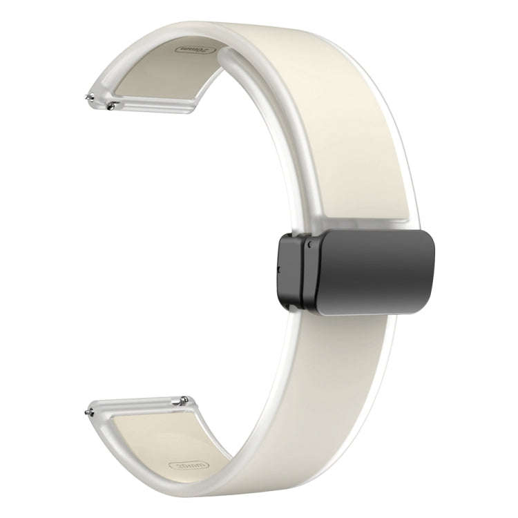 For Samsung Galaxy Watch6 / 5 / 4 Translucent Magnetic Black Buckle Silicone Watch Band(Starlight...
