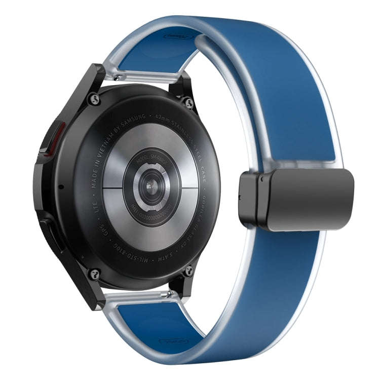 For Samsung Galaxy Watch6 / 5 / 4 Translucent Magnetic Black Buckle Silicone Watch Band(Rock Blue)