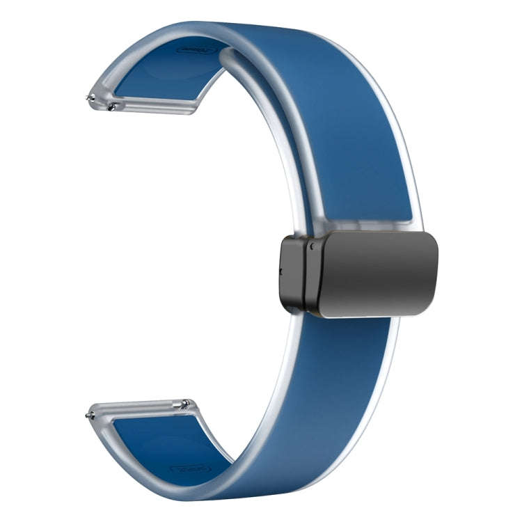 For Samsung Galaxy Watch6 / 5 / 4 Translucent Magnetic Black Buckle Silicone Watch Band(Rock Blue)