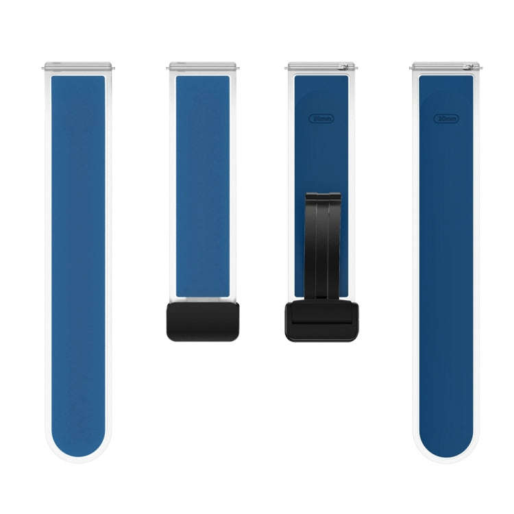For Samsung Galaxy Watch6 / 5 / 4 Translucent Magnetic Black Buckle Silicone Watch Band(Rock Blue)