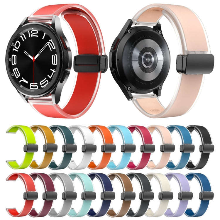 For Samsung Galaxy Watch6 / 5 / 4 Translucent Magnetic Black Buckle Silicone Watch Band(Blue)