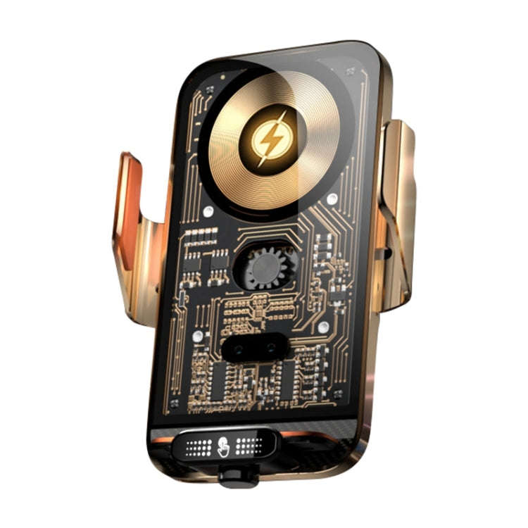C05 Automatic Alignment Wireless Fast Charging Air Outlet Car Holder(Gold)