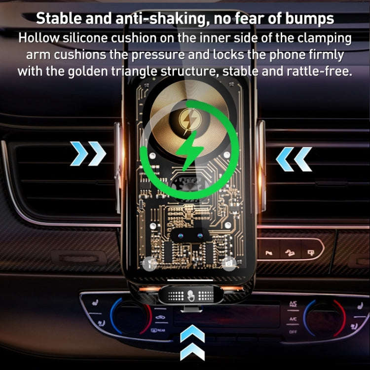 C05 Automatic Alignment Wireless Fast Charging Air Outlet Car Holder(Gold)