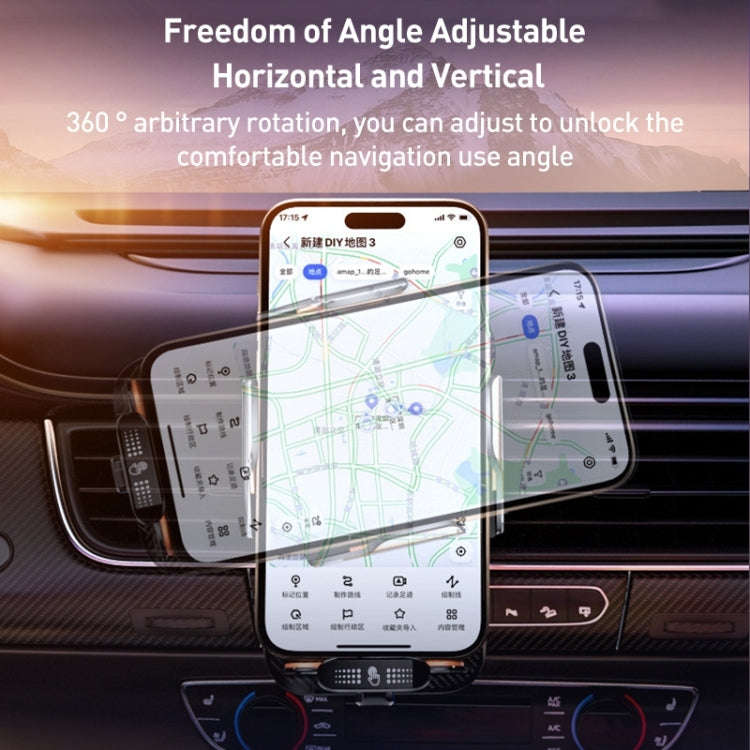 C05 Automatic Alignment Wireless Fast Charging Air Outlet Car Holder(Black)