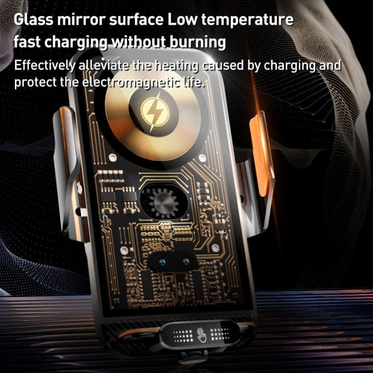 C05 Automatic Alignment Wireless Fast Charging Air Outlet Car Holder(Gold)