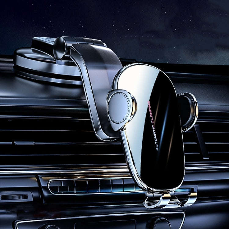 D6 Mechanical Locking Wireless Fast Charging Air Outlet Car Holder, Style:Strong Suction Cup Version