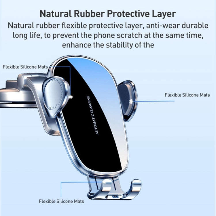 D6 Mechanical Locking Wireless Fast Charging Air Outlet Car Holder, Style:Standard