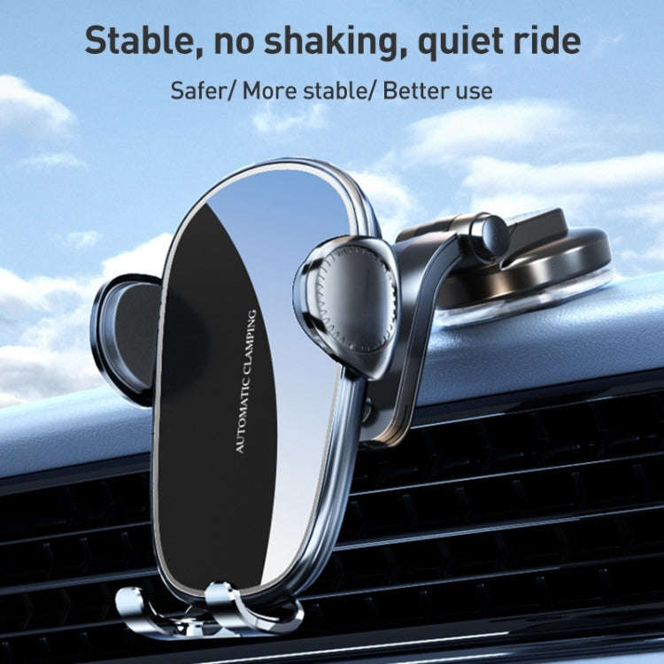 D6 Mechanical Locking Wireless Fast Charging Air Outlet Car Holder, Style:Strong Suction Cup Version