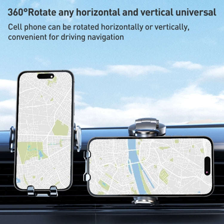 D6 Mechanical Locking Wireless Fast Charging Air Outlet Car Holder, Style:Strong Suction Cup Version