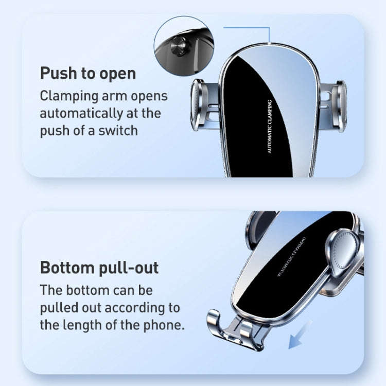 D6 Mechanical Locking Wireless Fast Charging Air Outlet Car Holder, Style:Strong Suction Cup Version