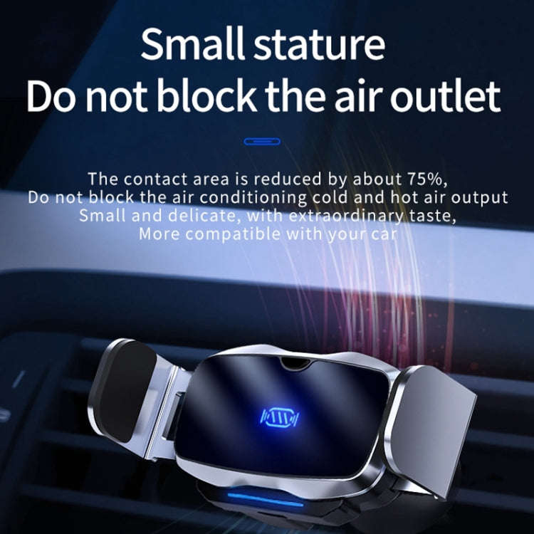 D7 Infrared lnduction Wireless Fast Charging Air Outlet Car Holder(Silver)
