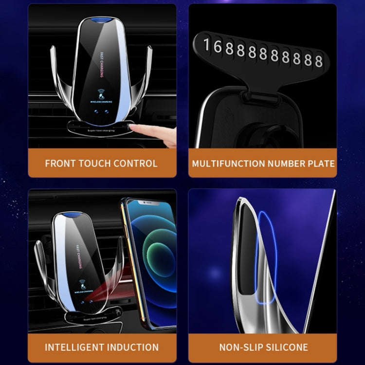 G10 Infrared lnduction Wireless Fast Charging Air Outlet Car Holder(Silver)