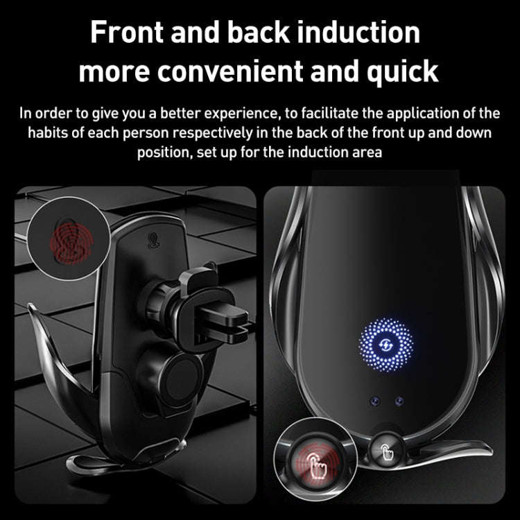 M2 Infrared lnduction Wireless Fast Charging Air Outlet Car Holder(Silver)