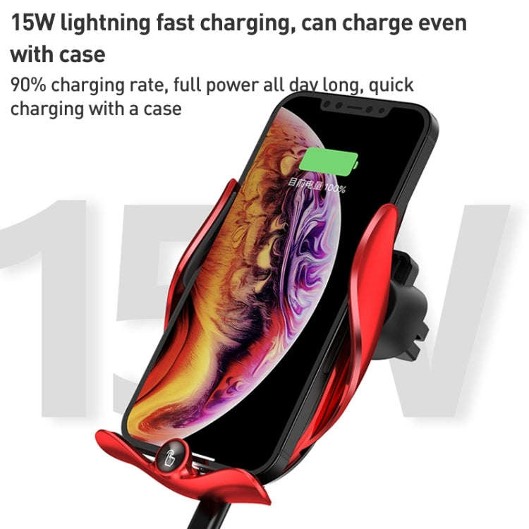 M2 Infrared lnduction Wireless Fast Charging Air Outlet Car Holder(Silver)