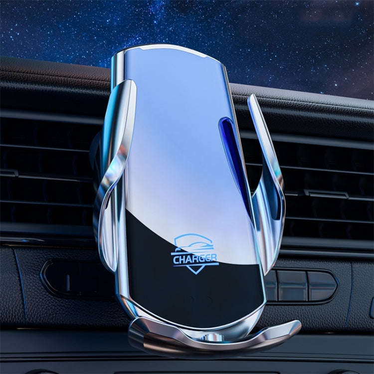 Q3S Infrared lnduction Wireless Fast Charging Air Outlet Car Holder(Silver)