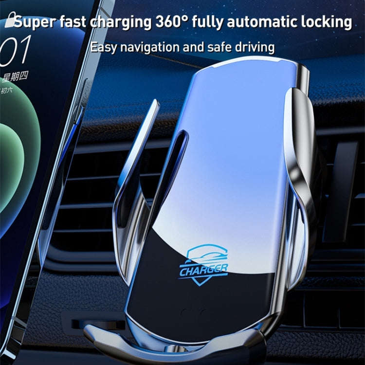 Q3S Infrared lnduction Wireless Fast Charging Air Outlet Car Holder(Silver)