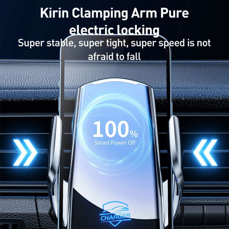 Q3S Infrared lnduction Wireless Fast Charging Air Outlet Car Holder(Silver)