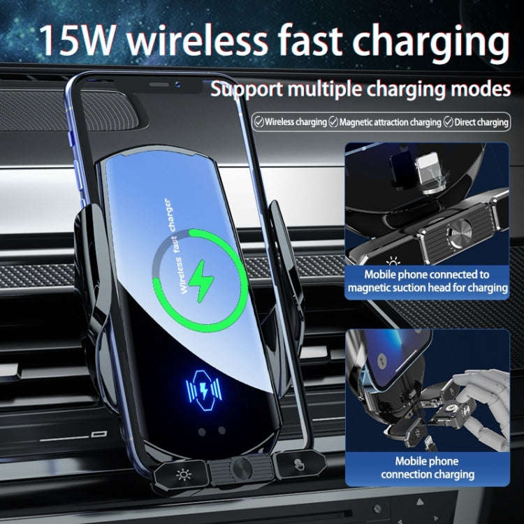 Q88 Infrared lnduction Wireless Fast Charging Air Outlet Car Holder(Black)