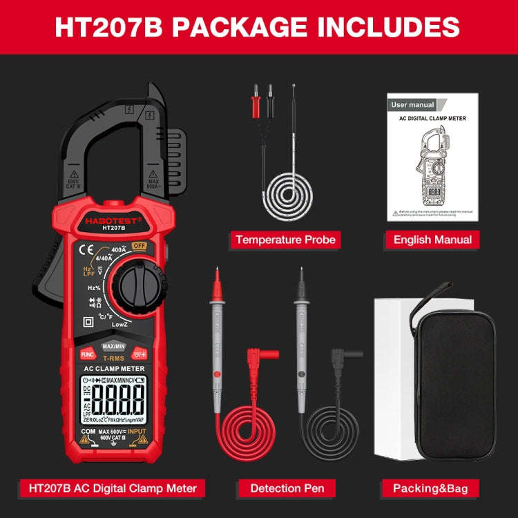 HABOTEST HT207B Multifunctional Digital Clamp Multimeter