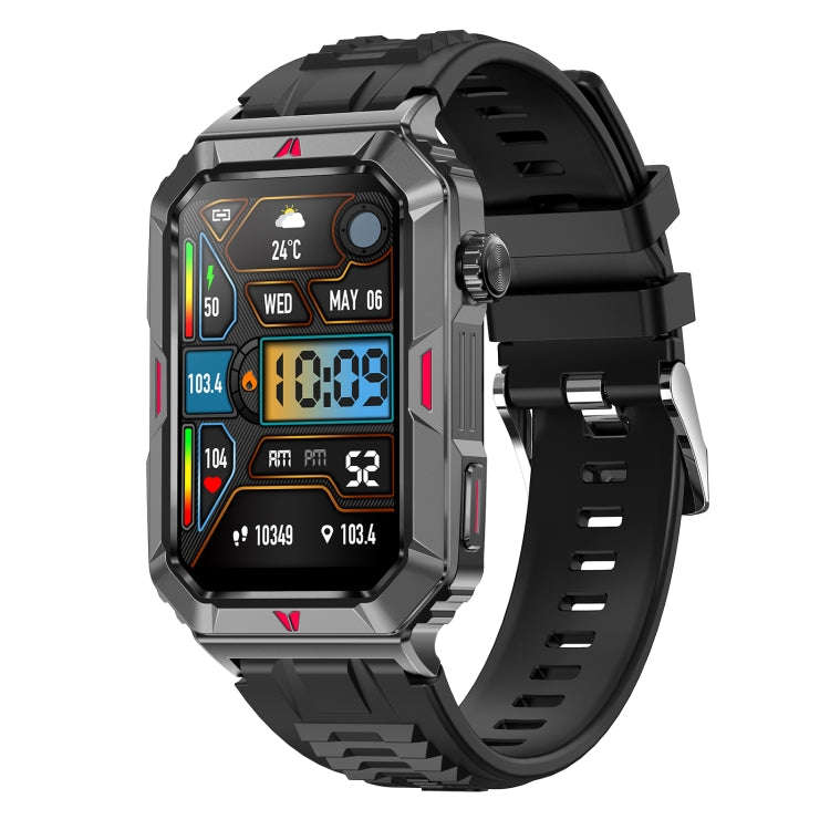 CF26 1.57inch BT5.2 Smart Bracelet Support Sleep Detection, Style:Silicone Strap(Black)