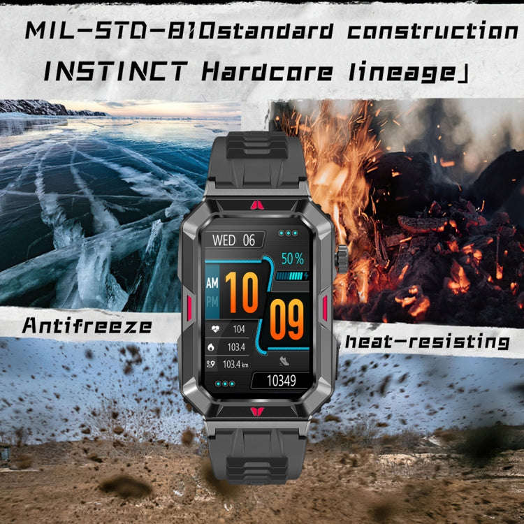 CF26 1.57inch BT5.2 Smart Bracelet Support Sleep Detection, Style:Silicone Strap(Camo Black)