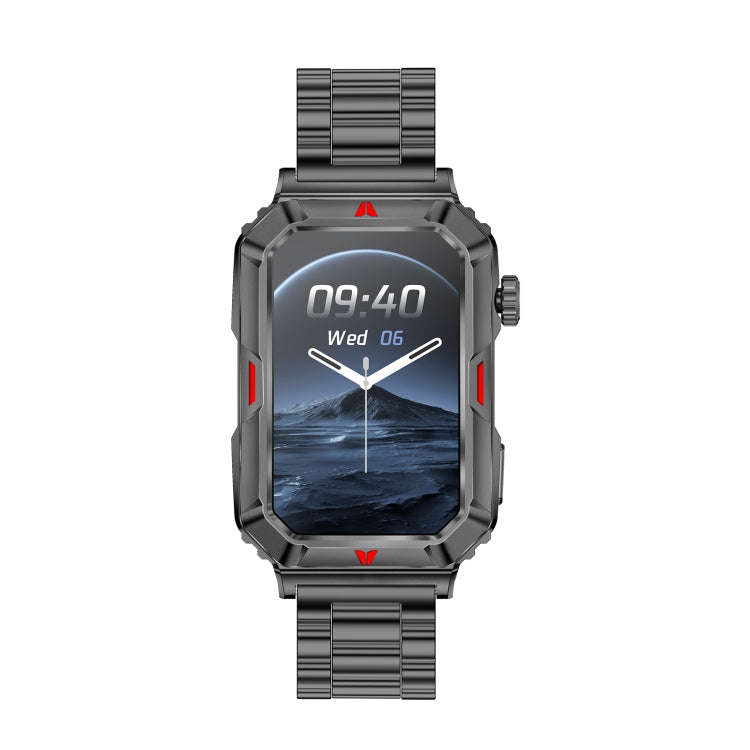 CF26 1.57inch BT5.2 Smart Bracelet Support Sleep Detection, Style:Steel Strap(Black)