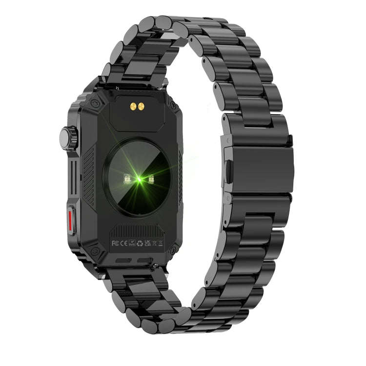 CF26 1.57inch BT5.2 Smart Bracelet Support Sleep Detection, Style:Steel Strap(Black)