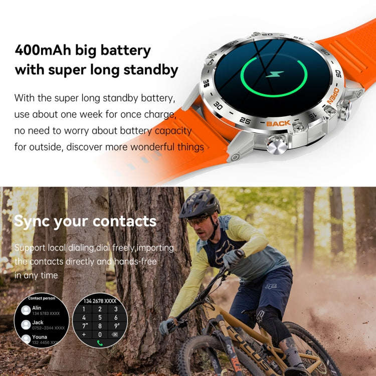 K52 1.39inch BT5.0 Smart Watch Support Heart Rate/ Sleep Detection(Orange)