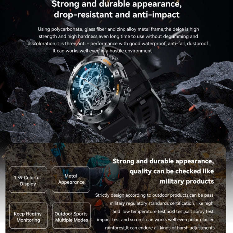 K52 1.39inch BT5.0 Smart Watch Support Heart Rate/ Sleep Detection(Black)