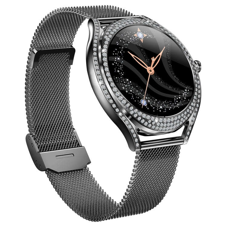 V66 1.28inch BT5.0 Smart Watch Support Heart Rate/ Sleep Detection, Style:Steel Strap(Black)