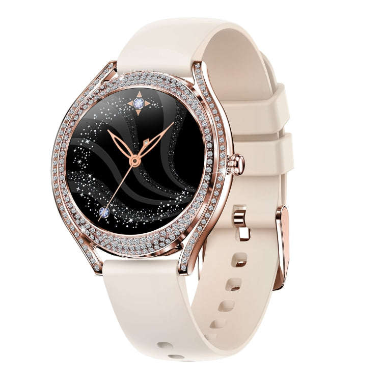 V66 1.28inch BT5.0 Smart Watch Support Heart Rate/ Sleep Detection, Style:Silicone Strap(Gold)
