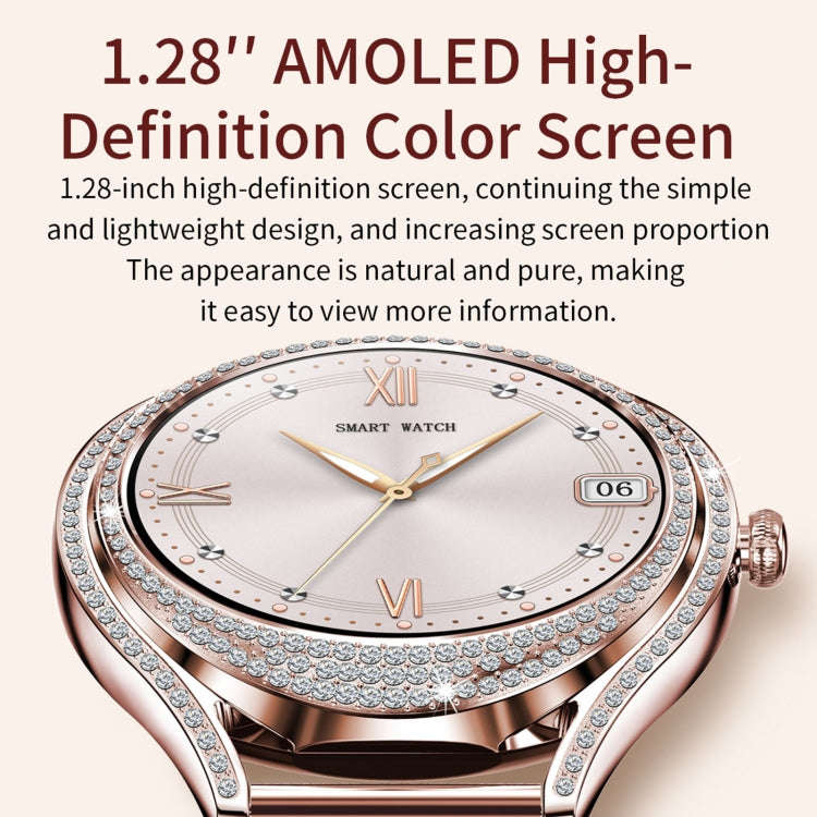 V66 1.28inch BT5.0 Smart Watch Support Heart Rate/ Sleep Detection, Style:Steel Strap(Black)