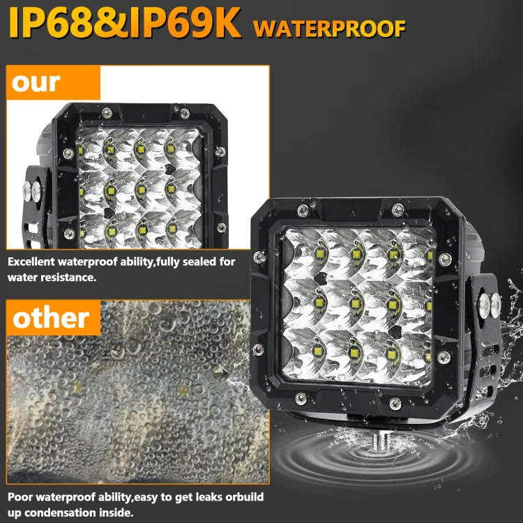 E15 35W / 4000LM / 6000K / DC 9-30V Car 5 inch Square Work Light(White Light)