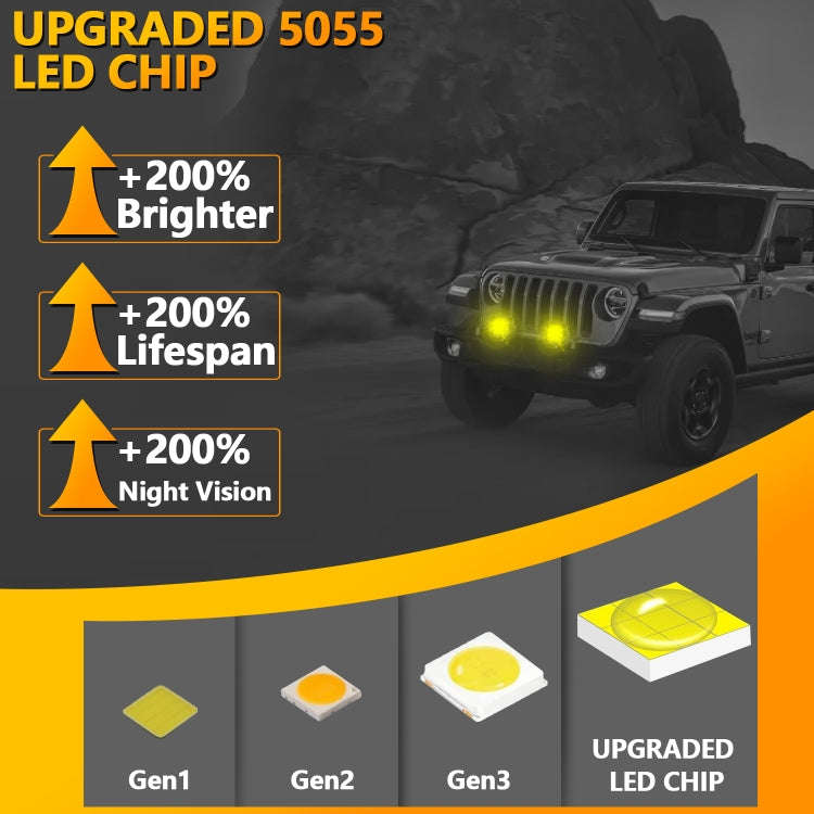 E15 35W / 4000LM / 6000K / DC 9-30V Car 5 inch Square Work Light(Yellow Light)