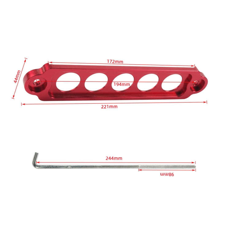 A8681-02 5-hole Car Aluminum Alloy Battery Mounting Bracket(Red)