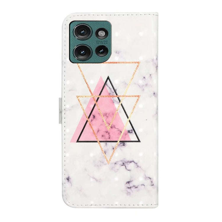 For Motorola Edge 50 5G Oil Embossed 3D Drawing Leather Phone Case(Triangular Marble)