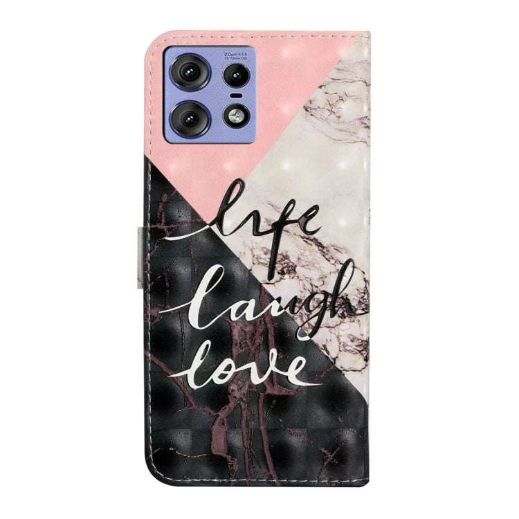 For Motorola Edge 50 Pro Oil Embossed 3D Drawing Leather Phone Case(Stitching Marble)