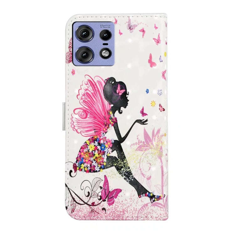 For Motorola Edge 50 Pro Oil Embossed 3D Drawing Leather Phone Case(Flower Fairy)